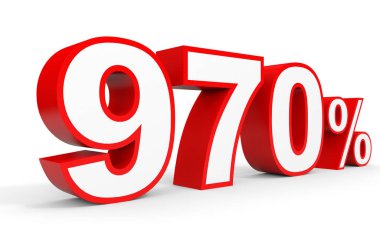 Dokuz yüz yetmiş yüzde. %970. 3D çizim.