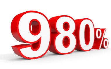 Yüzde dokuz yüz seksen. %980. 3D çizim.