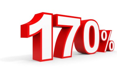 Yüz yetmis yüzde. %170. 3D çizim.