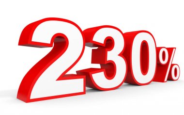 İki yüz otuz yüzde. % 230. 3D çizim.