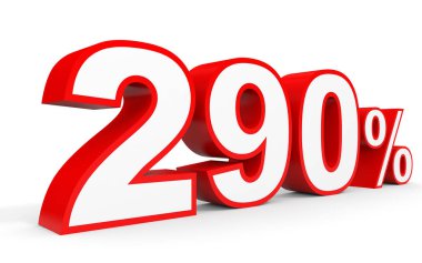 İki yüz doksan yüzde. %290. 3D çizim.