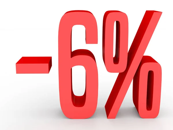 Menos 6%. Desconto 6% . — Fotografia de Stock