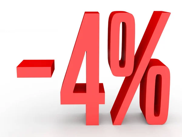 Minus four percent. Discount 4 %. — Stock Photo, Image