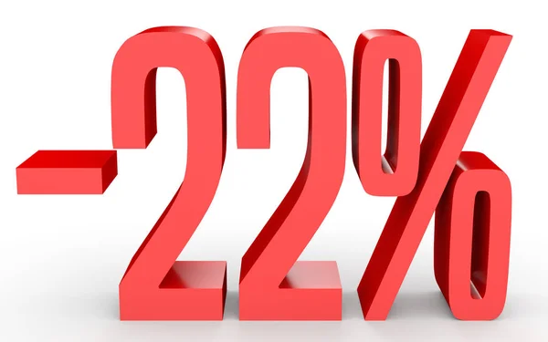 Minus twenty two percent. Discount 22 %. — Zdjęcie stockowe