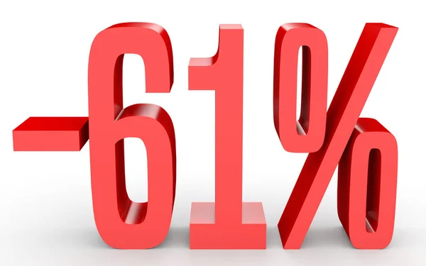 Минус шестьдесят один процент. Скидка 61% . — стоковое фото