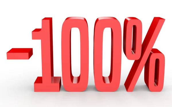 Minus one hundred percent. Discount 100 %. — 图库照片