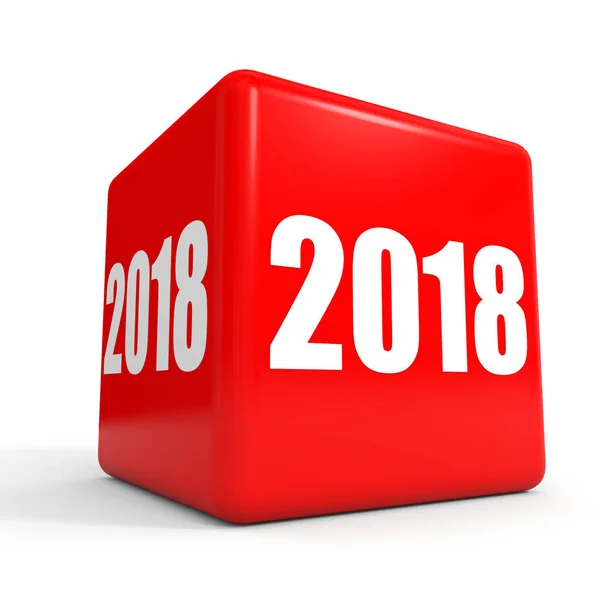 2018 New Year. Cube. — Stock Photo, Image