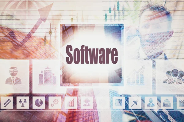 Business Software collage — Stockfoto