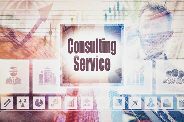Business Consulting Service kolaż — Zdjęcie stockowe
