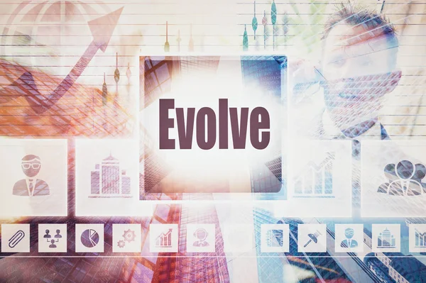 Коллаж Business Evolve — стоковое фото