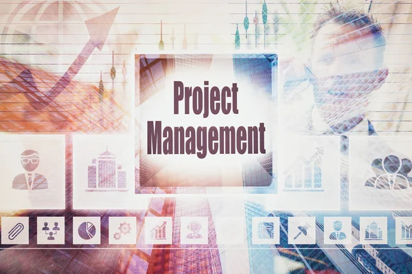 Business Project Management kolaż — Zdjęcie stockowe
