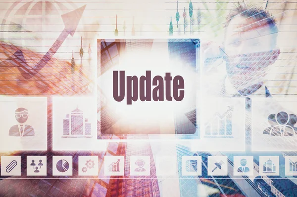 Business Update collage — Stockfoto