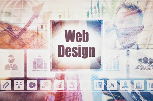 ビジネス Web デザイン コラージュ — ストック写真