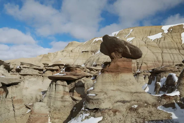 Bisti Badlands Wilderness Área en invierno, Nuevo México, Estados Unidos — Foto de Stock