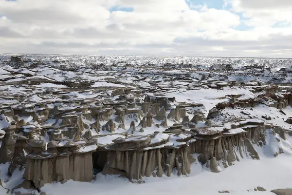 Bisti Badlands Wilderness Area no inverno, Novo México, EUA — Fotografia de Stock