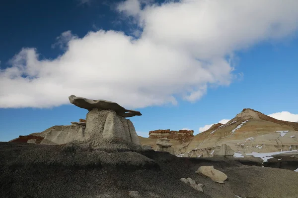 Bisti badlands wildnisgebiet im winter, new mexico, usa — Stockfoto