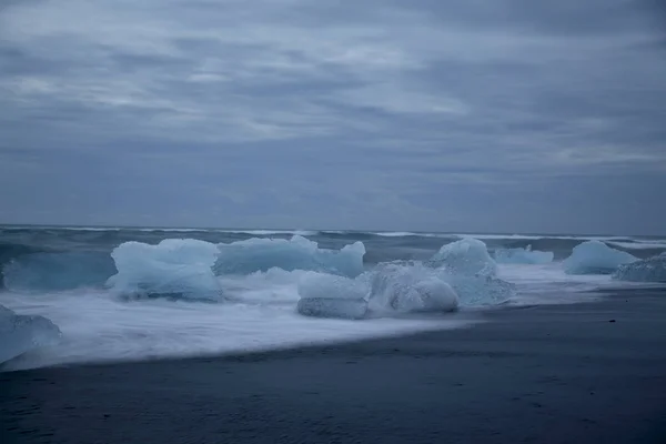 Geleira Praia Negra Jokulsarlon Islândia — Fotografia de Stock