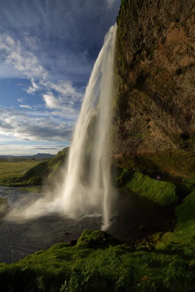 Seljalandsfoss καταρράκτης, Sudhurland, Ισλανδία — Φωτογραφία Αρχείου