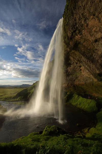 Seljalandsfoss καταρράκτης, Sudhurland, Ισλανδία — Φωτογραφία Αρχείου