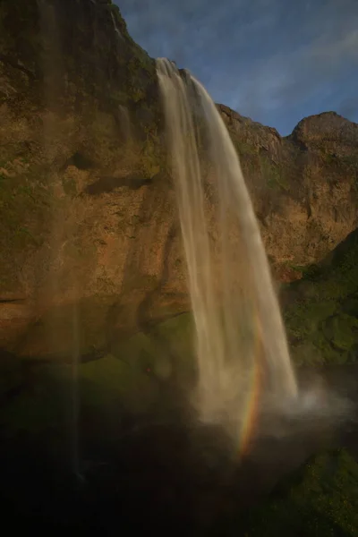 Seljalandsfoss καταρράκτης, Sudhurland, Ισλανδία — Φωτογραφία Αρχείου