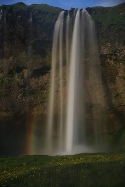 Seljalandsfoss καταρράκτης, Sudhurland, Ισλανδία — Φωτογραφία Αρχείου