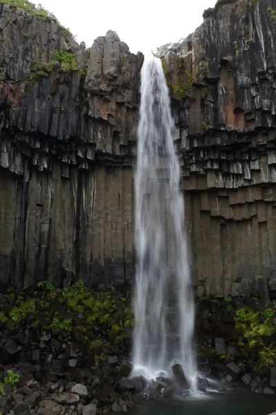 Svartifoss Waterfall, Skaftafell, Vatnajoekull NP, Iceland Stock Picture