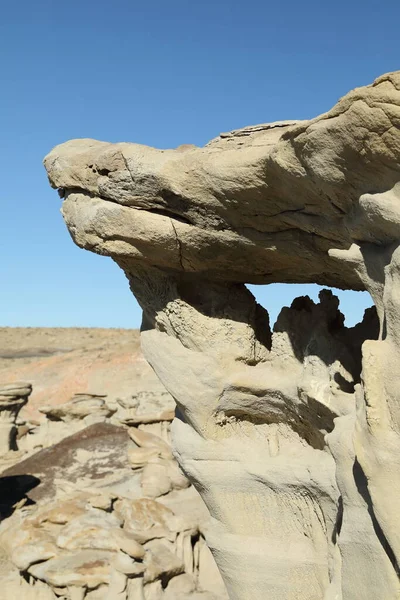 Strange Rock Formation Bisti Badlands Alien Throne New Mexico Usa — Stock Photo, Image