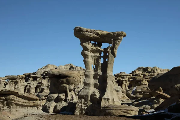 Strange Rock Formation Bisti Badlands Alien Throne Nouveau Mexique Usa — Photo