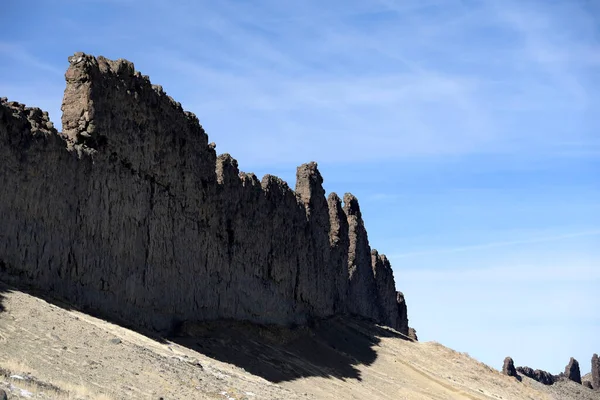 Шипрок Великая Вулканическая Скальная Гора Пустынной Плоскости Нью Мексико — стоковое фото