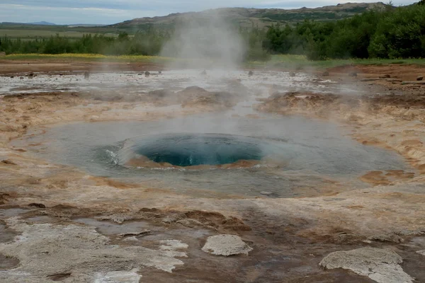 Iceland Great Geysir Strokkur Hot Springs — стокове фото