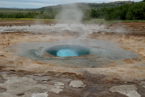 Izland Nagy Geysir Strokkur Források — Stock Fotó