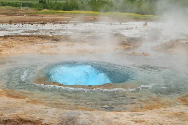 Grandi Sorgenti Termali Geysir Strokkur Islanda — Foto Stock