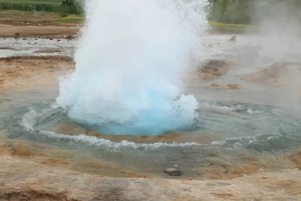 Izland Nagy Geysir Strokkur Források — Stock Fotó