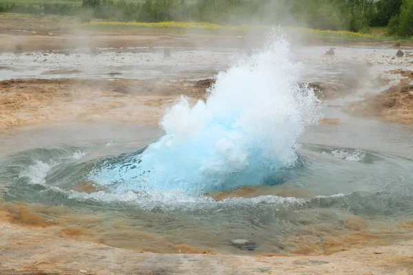 Grandi Sorgenti Termali Geysir Strokkur Islanda — Foto Stock