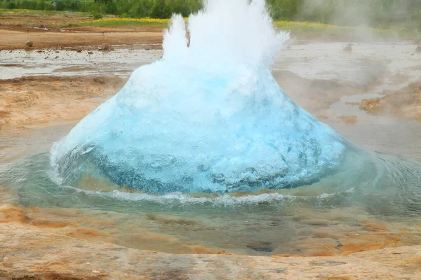 Great Geysir Strokkur Hot Springs Islândia — Fotografia de Stock