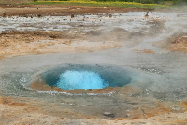 Islandzki Wielki Geysir Strokkur Hot Springs Obrazek Stockowy