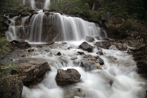 Wirwar Creek Valt Jasper Nationaal Park Alberta Canada — Stockfoto