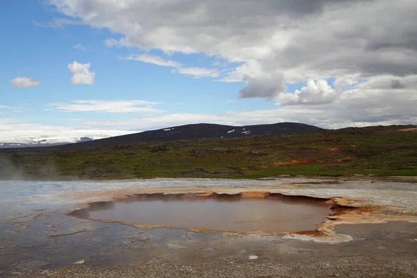 Island Landskap Hveravellir Geotermiskt Område Området Fumaroler Och Flerfärgade Varma — Stockfoto