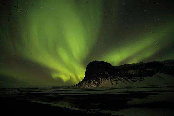 Luci Settentrionali Skaftafell Ghianda Meridionale Islanda — Foto Stock