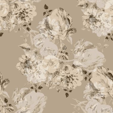 Tek renkli buket çiçek Lale üzerinde hafif bir arka plan ile. Çiçek seamless modeli.