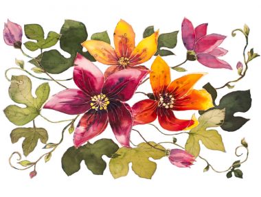 Buket nilüferler. Gösterim amacıyla desind beyaz bir arka plan üzerinde.