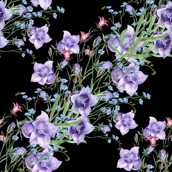 Fiori Prato Acquerello Bouquet Fiori Campo Con Fiori Campo Sfondo — Foto Stock