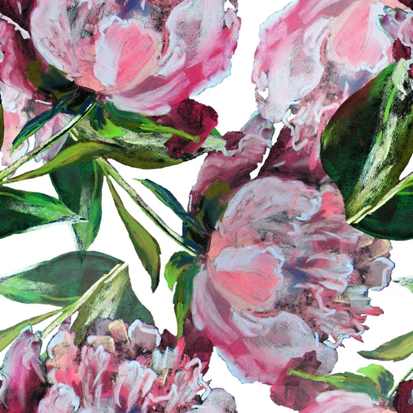 Watercolor seamless pattern bouquet of rose,peony and lily. Beautiful pattern for decoration and design. Trendy print. Exquisite pattern of watercolor sketches of the flowers.