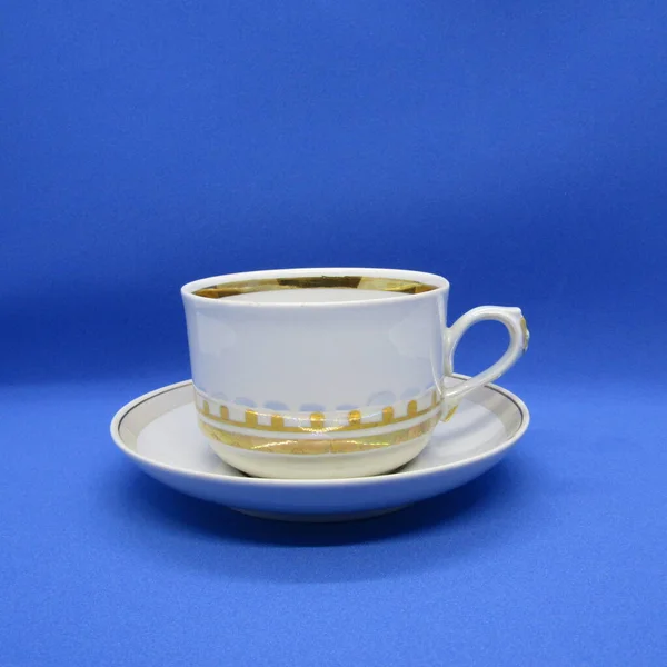 Keramische Tasse Und Untertasse Für Kaffee Oder Tee — Stockfoto
