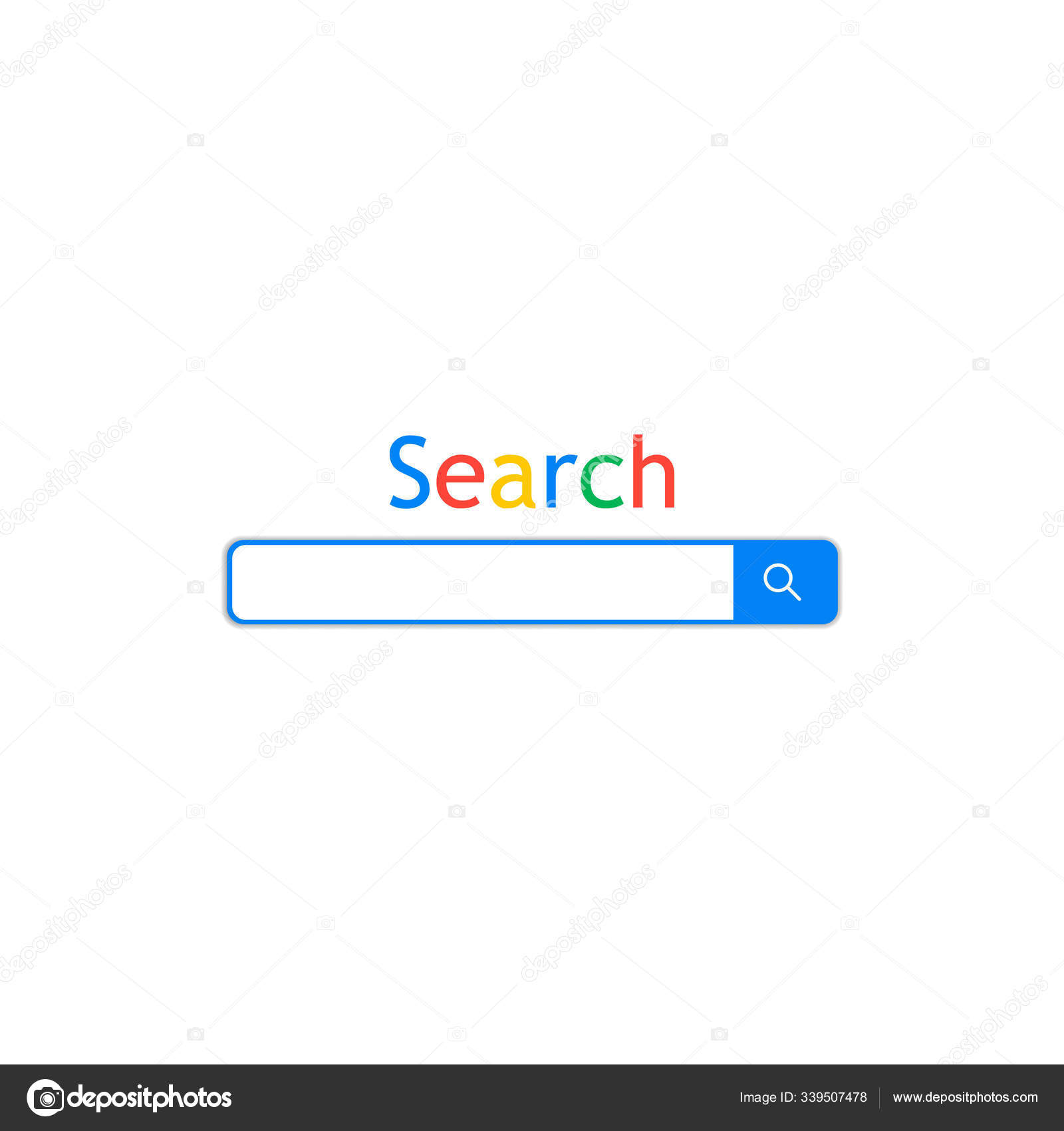 Search Bar Field Simple Browser Window Isolated On White Background