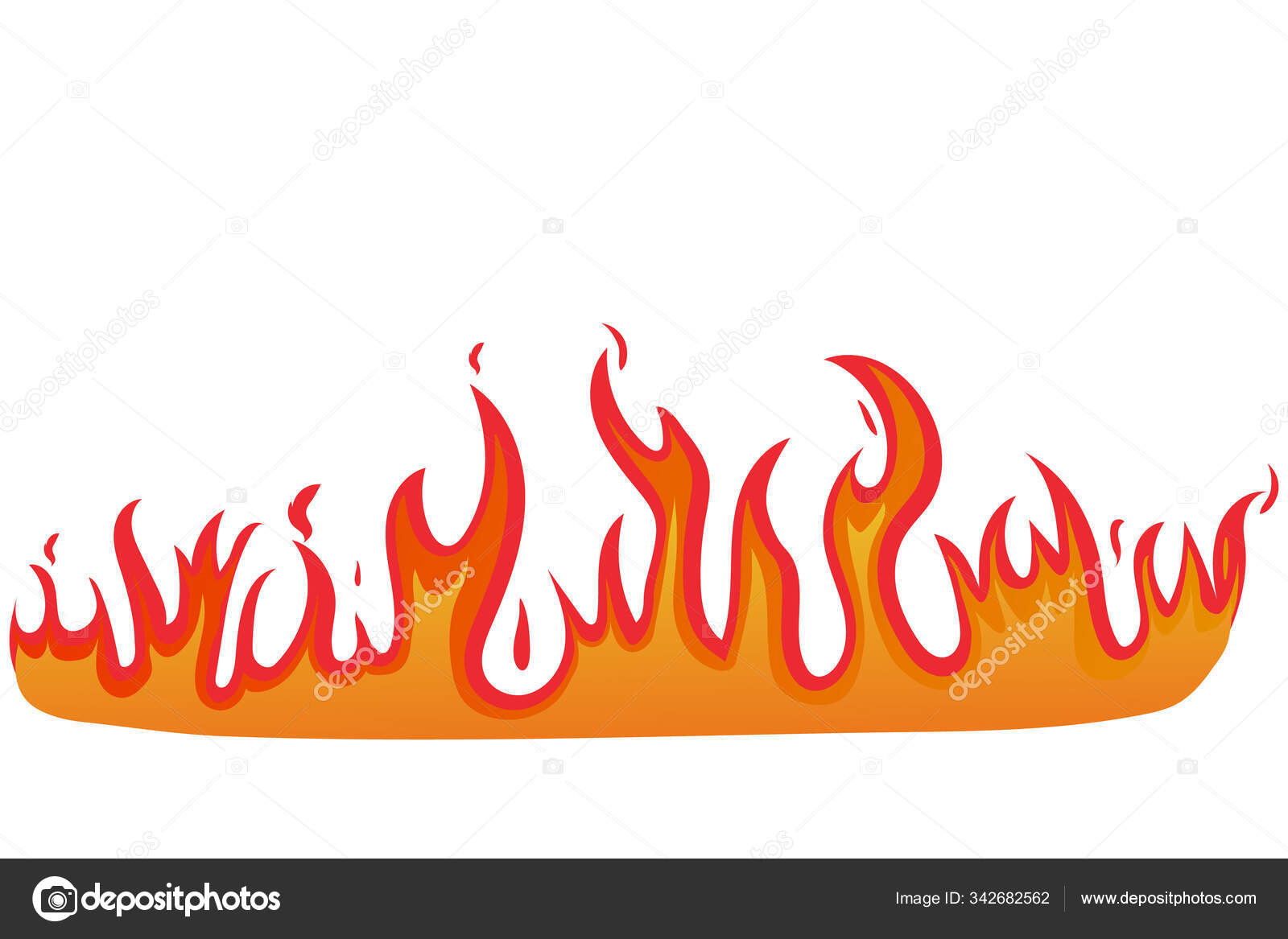 Estilo de desenho animado plano de chama de fogo