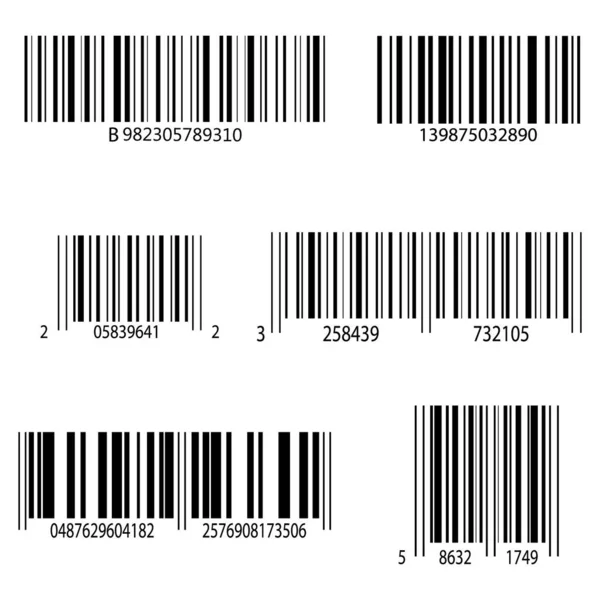 Коды Продуктов Коллекции Изолированы Белом Фоне Штрих Коды Сканирования Магазине — стоковый вектор