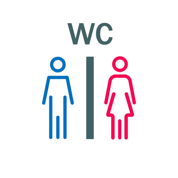 Záchodové Značky Bílém Pozadí Indikace Dveří Pro Muže Ženy Symbol — Stockový vektor