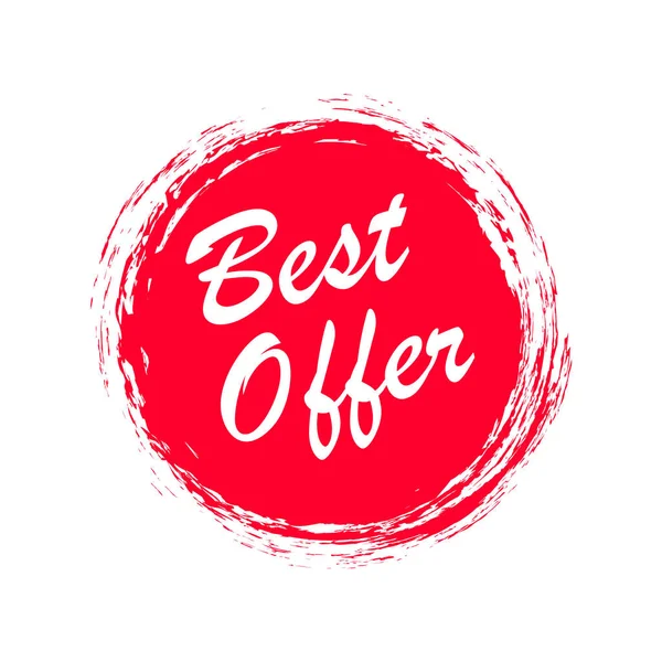 Best Offer Red Label Circle Tag Big Special Offer Red — Stock Vector