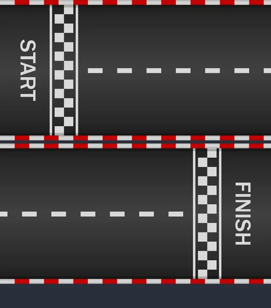 Гоночная Трасса Стартом Финишем Автомобиля Асфальтовая Дорога Текстура Гоночных Топ — стоковый вектор